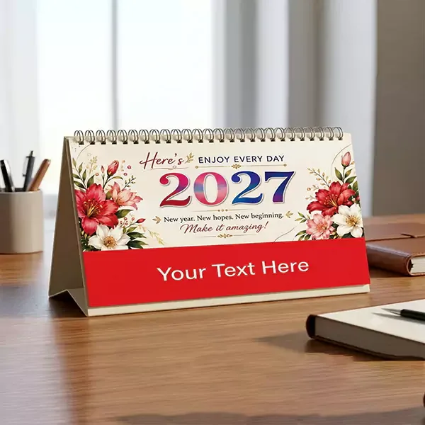 8 x 3.5 Long Desk Table Calendar Box